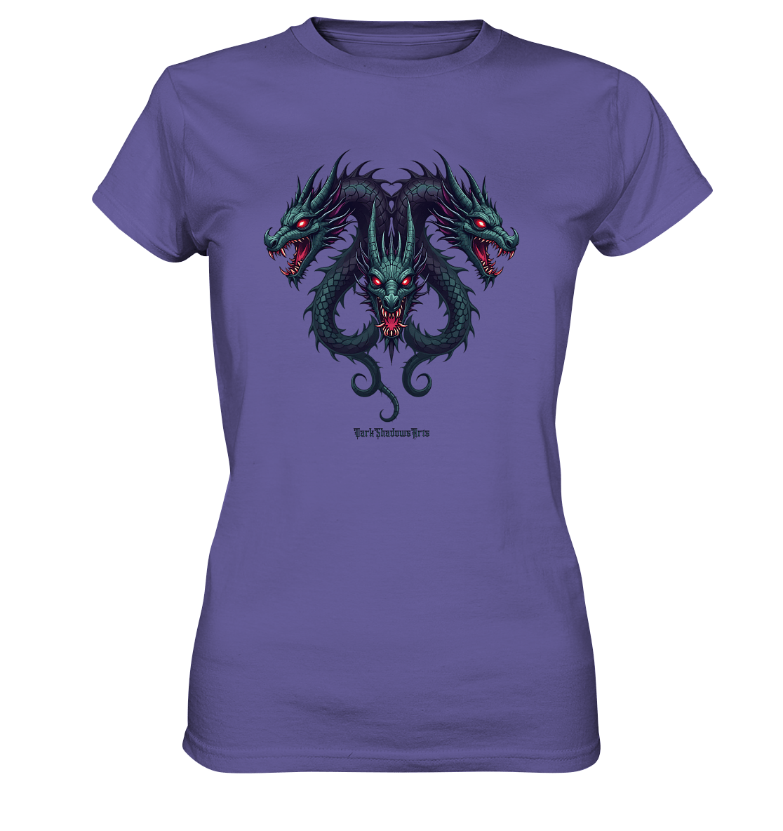 Infernal Trinity - Intertwined Dragon Heads - Ladies Premium Shirt | Lady - Shirts | Dark Shadows Arts