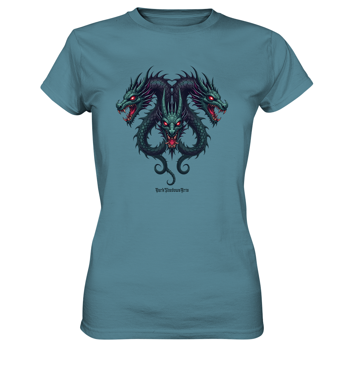 Infernal Trinity - Intertwined Dragon Heads - Ladies Premium Shirt | Lady - Shirts | Dark Shadows Arts