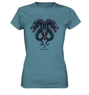 Infernal Trinity - Intertwined Dragon Heads - Ladies Premium Shirt | Lady - Shirts | Dark Shadows Arts
