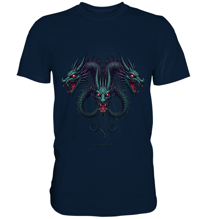 Infernal Trinity - Intertwined Dragon Heads - Premium Shirt | Unisex - Shirts | Dark Shadows Arts