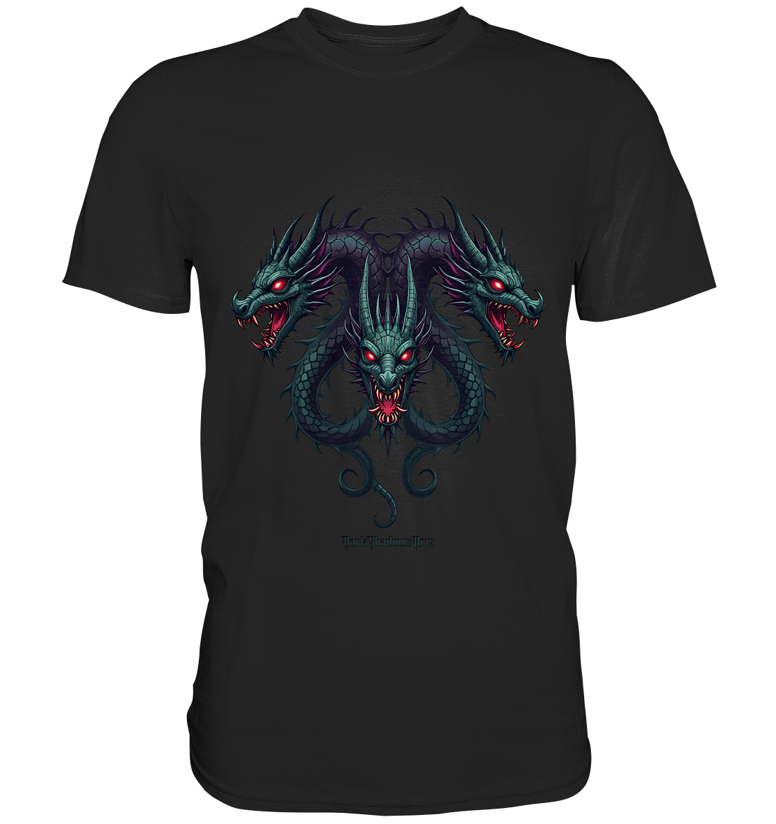 Infernal Trinity - Intertwined Dragon Heads - Premium Shirt | Unisex - Shirts | Dark Shadows Arts