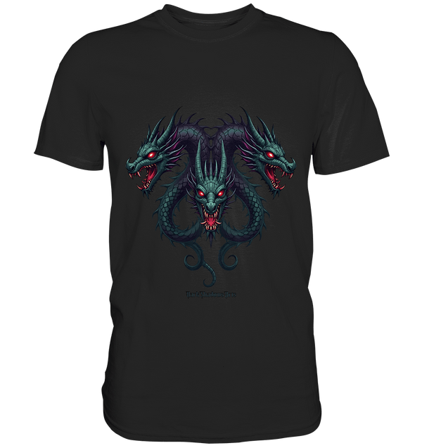 Infernal Trinity - Intertwined Dragon Heads - Premium Shirt | Unisex - Shirts | Dark Shadows Arts