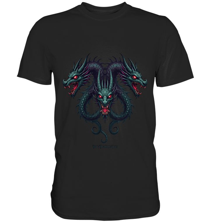 Infernal Trinity - Intertwined Dragon Heads - Premium Shirt | Unisex - Shirts | Dark Shadows Arts