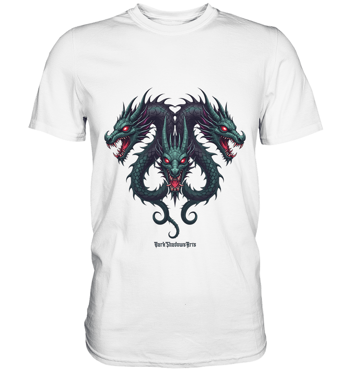 Infernal Trinity - Intertwined Dragon Heads - Premium Shirt | Unisex - Shirts | Dark Shadows Arts