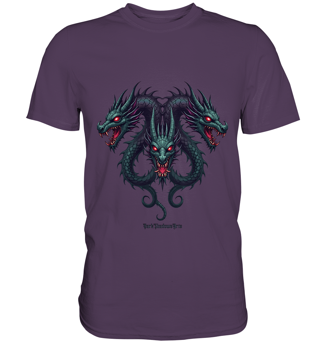 Infernal Trinity - Intertwined Dragon Heads - Premium Shirt | Unisex - Shirts | Dark Shadows Arts