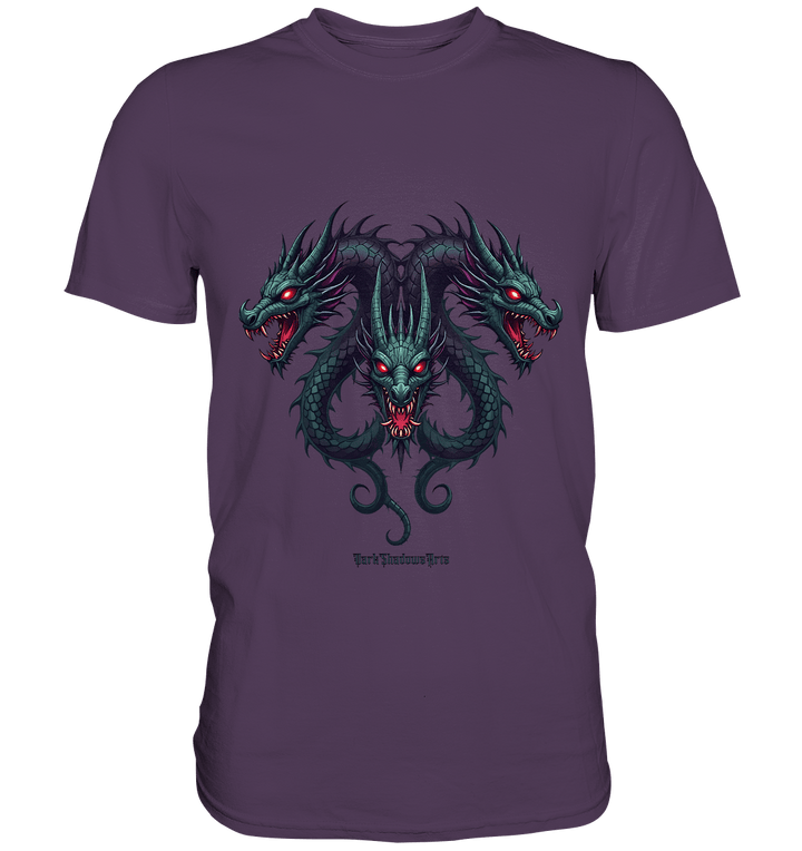 Infernal Trinity - Intertwined Dragon Heads - Premium Shirt | Unisex - Shirts | Dark Shadows Arts