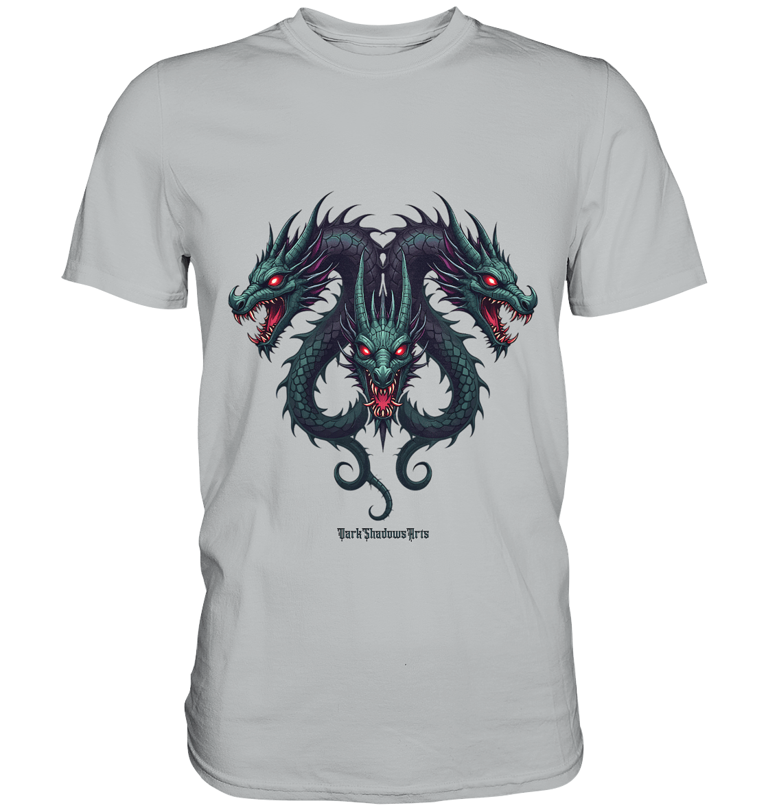 Infernal Trinity - Intertwined Dragon Heads - Premium Shirt | Unisex - Shirts | Dark Shadows Arts