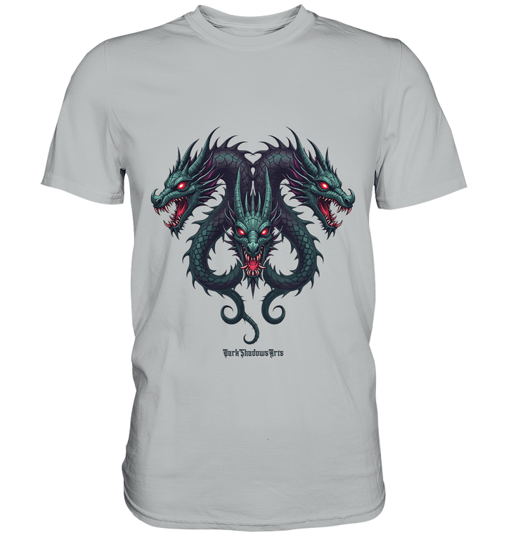 Infernal Trinity - Intertwined Dragon Heads - Premium Shirt | Unisex - Shirts | Dark Shadows Arts