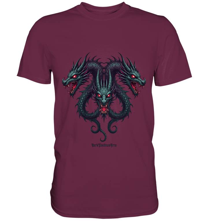 Infernal Trinity - Intertwined Dragon Heads - Premium Shirt | Unisex - Shirts | Dark Shadows Arts