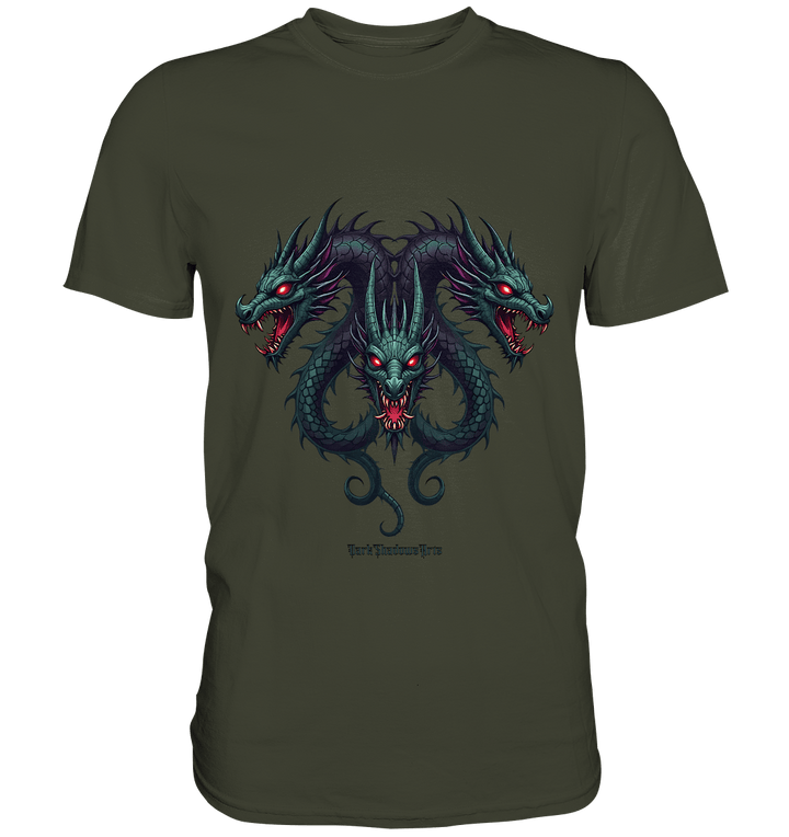 Infernal Trinity - Intertwined Dragon Heads - Premium Shirt | Unisex - Shirts | Dark Shadows Arts
