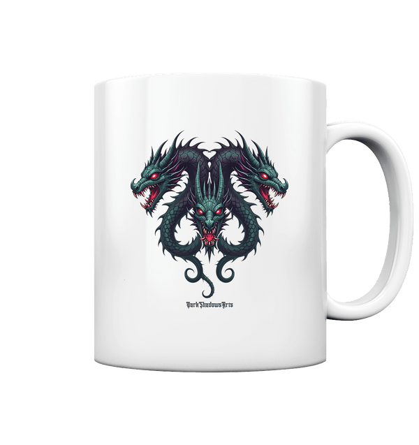Infernal Trinity - Intertwined Dragon Heads - Tasse glossy | Trinkgefäße | Dark Shadows Arts