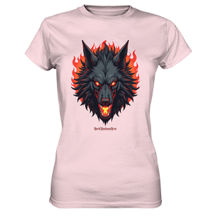 Inferno Howl - The Fiery Wolf - Ladies Premium Shirt | Lady - Shirts | Dark Shadows Arts