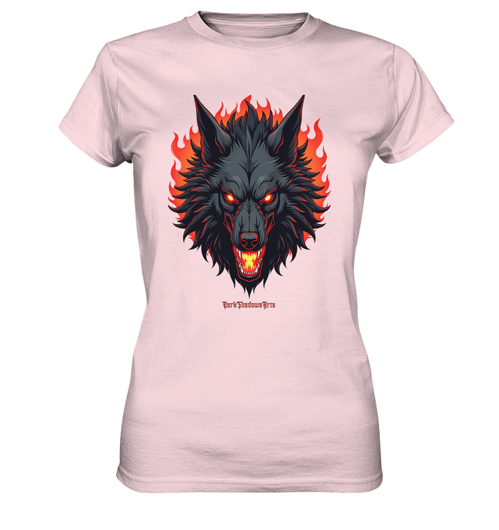 Inferno Howl - The Fiery Wolf - Ladies Premium Shirt | Lady - Shirts | Dark Shadows Arts
