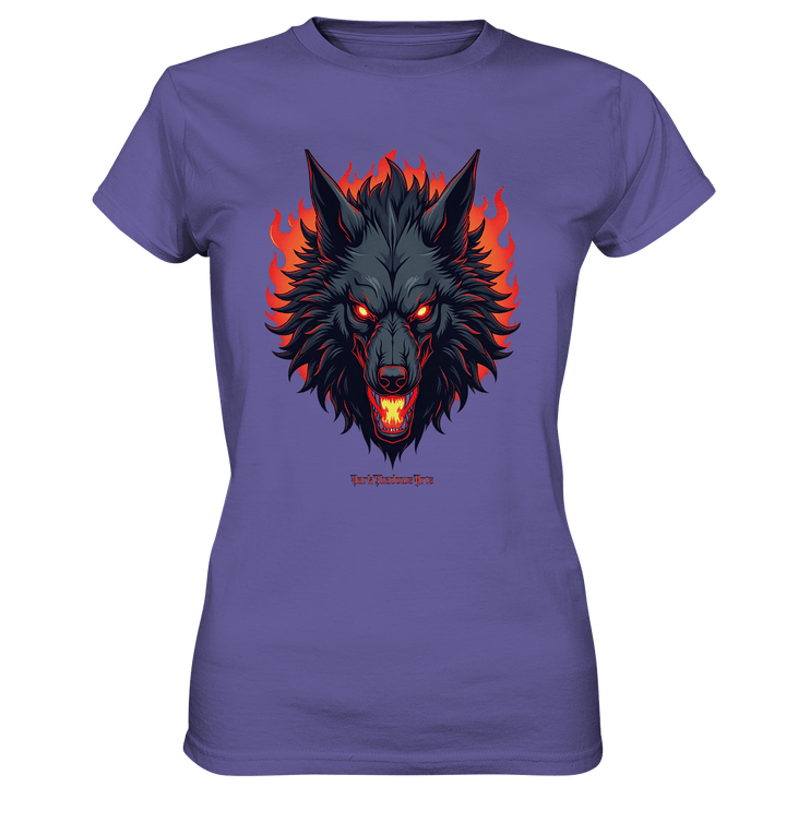 Inferno Howl - The Fiery Wolf - Ladies Premium Shirt | Lady - Shirts | Dark Shadows Arts