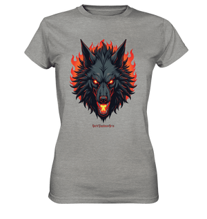 Inferno Howl - The Fiery Wolf - Ladies Premium Shirt | Lady - Shirts | Dark Shadows Arts