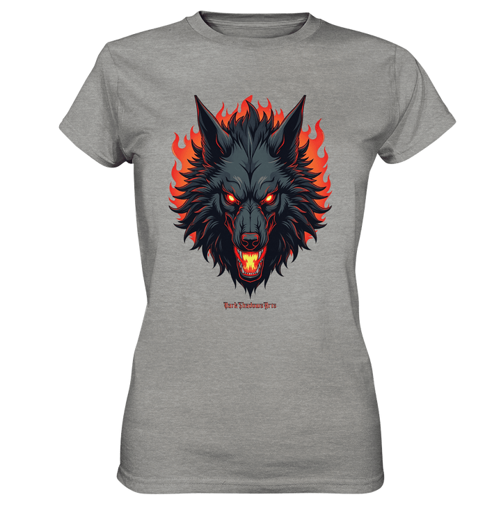 Inferno Howl - The Fiery Wolf - Ladies Premium Shirt | Lady - Shirts | Dark Shadows Arts