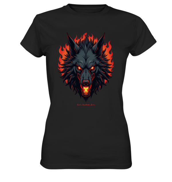 Inferno Howl - The Fiery Wolf - Ladies Premium Shirt | Lady - Shirts | Dark Shadows Arts