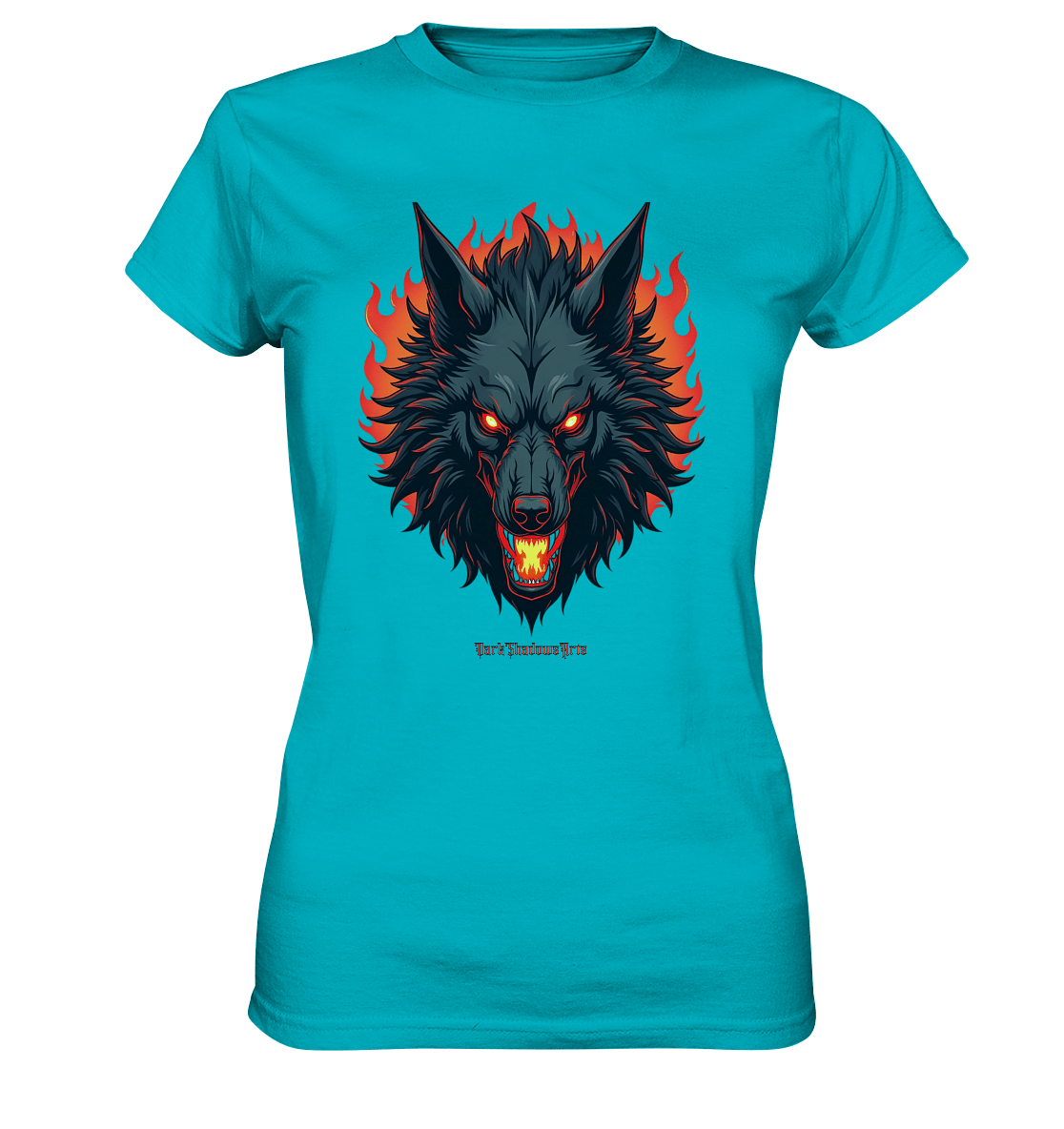 Inferno Howl - The Fiery Wolf - Ladies Premium Shirt | Lady - Shirts | Dark Shadows Arts
