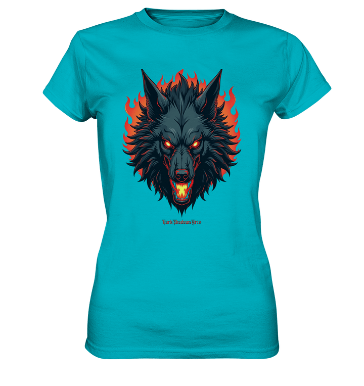 Inferno Howl - The Fiery Wolf - Ladies Premium Shirt | Lady - Shirts | Dark Shadows Arts