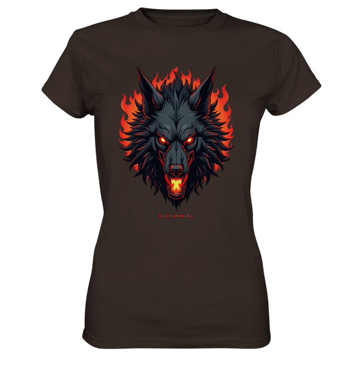 Inferno Howl - The Fiery Wolf - Ladies Premium Shirt | Lady - Shirts | Dark Shadows Arts