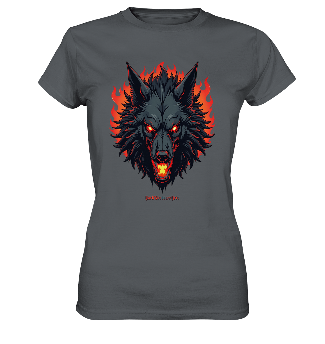 Inferno Howl - The Fiery Wolf - Ladies Premium Shirt | Lady - Shirts | Dark Shadows Arts