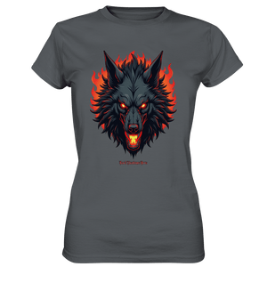 Inferno Howl - The Fiery Wolf - Ladies Premium Shirt | Lady - Shirts | Dark Shadows Arts
