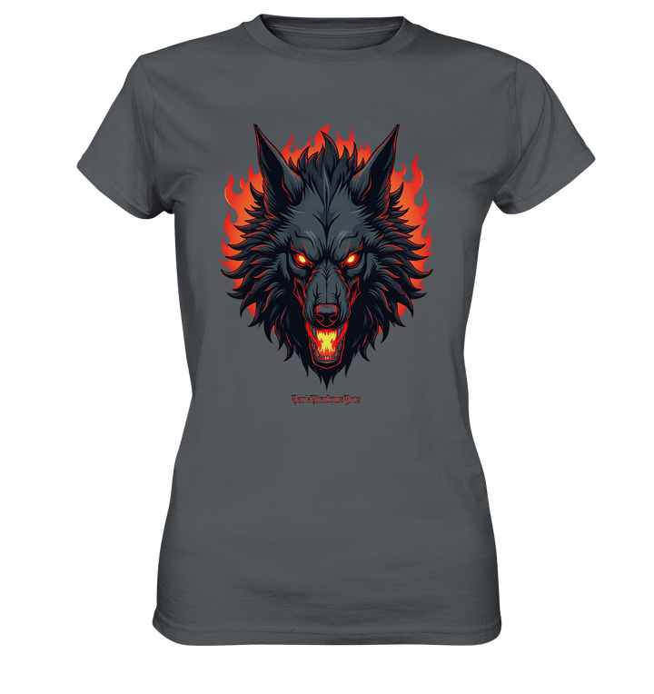 Inferno Howl - The Fiery Wolf - Ladies Premium Shirt | Lady - Shirts | Dark Shadows Arts