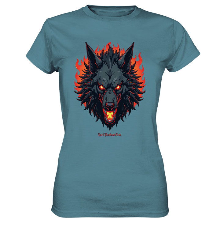 Inferno Howl - The Fiery Wolf - Ladies Premium Shirt | Lady - Shirts | Dark Shadows Arts
