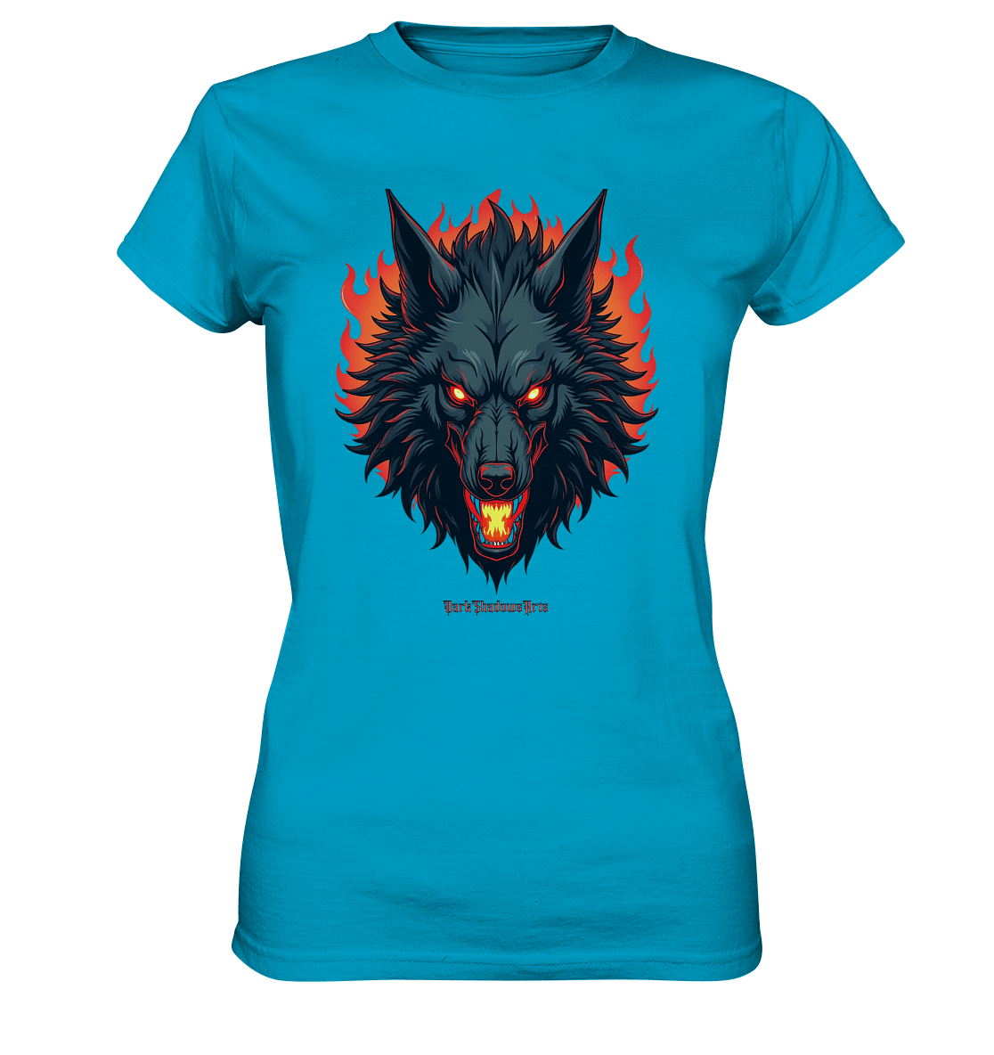 Inferno Howl - The Fiery Wolf - Ladies Premium Shirt | Lady - Shirts | Dark Shadows Arts