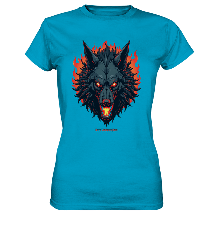 Inferno Howl - The Fiery Wolf - Ladies Premium Shirt | Lady - Shirts | Dark Shadows Arts