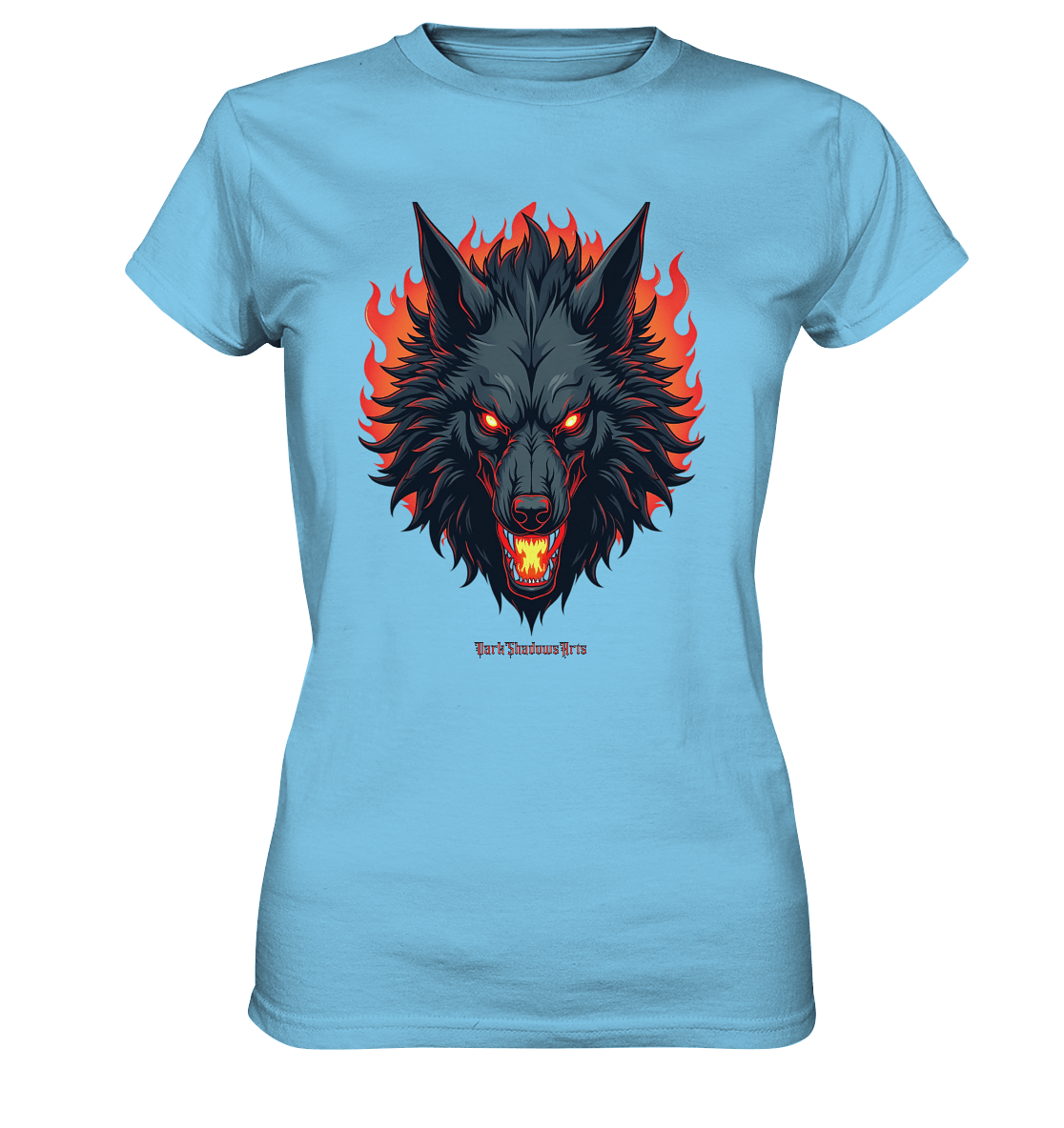 Inferno Howl - The Fiery Wolf - Ladies Premium Shirt | Lady - Shirts | Dark Shadows Arts