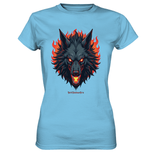 Inferno Howl - The Fiery Wolf - Ladies Premium Shirt | Lady - Shirts | Dark Shadows Arts