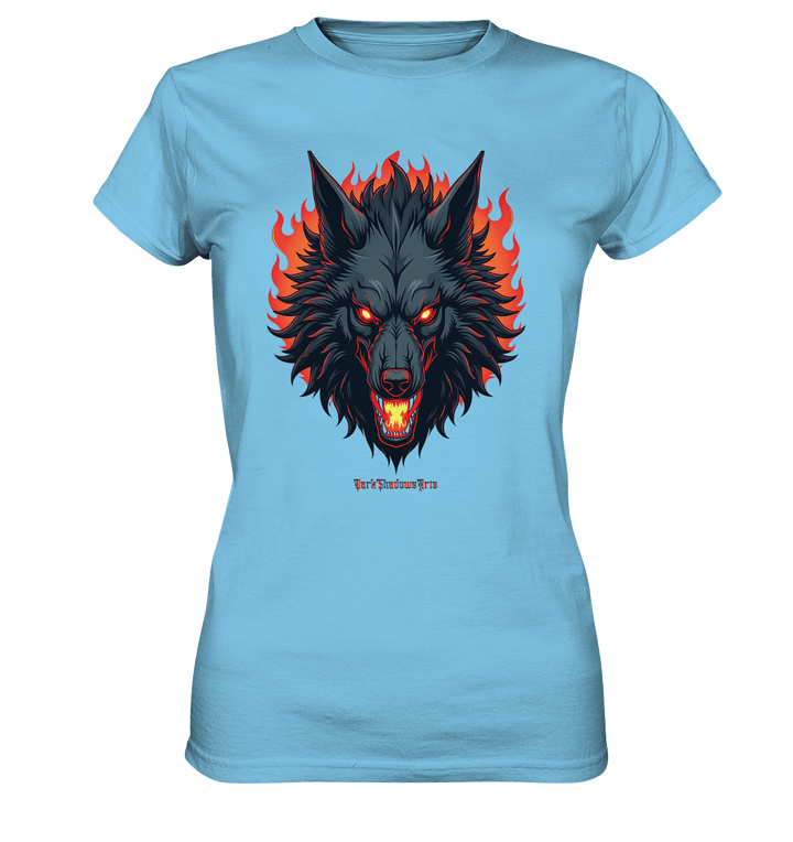 Inferno Howl - The Fiery Wolf - Ladies Premium Shirt | Lady - Shirts | Dark Shadows Arts
