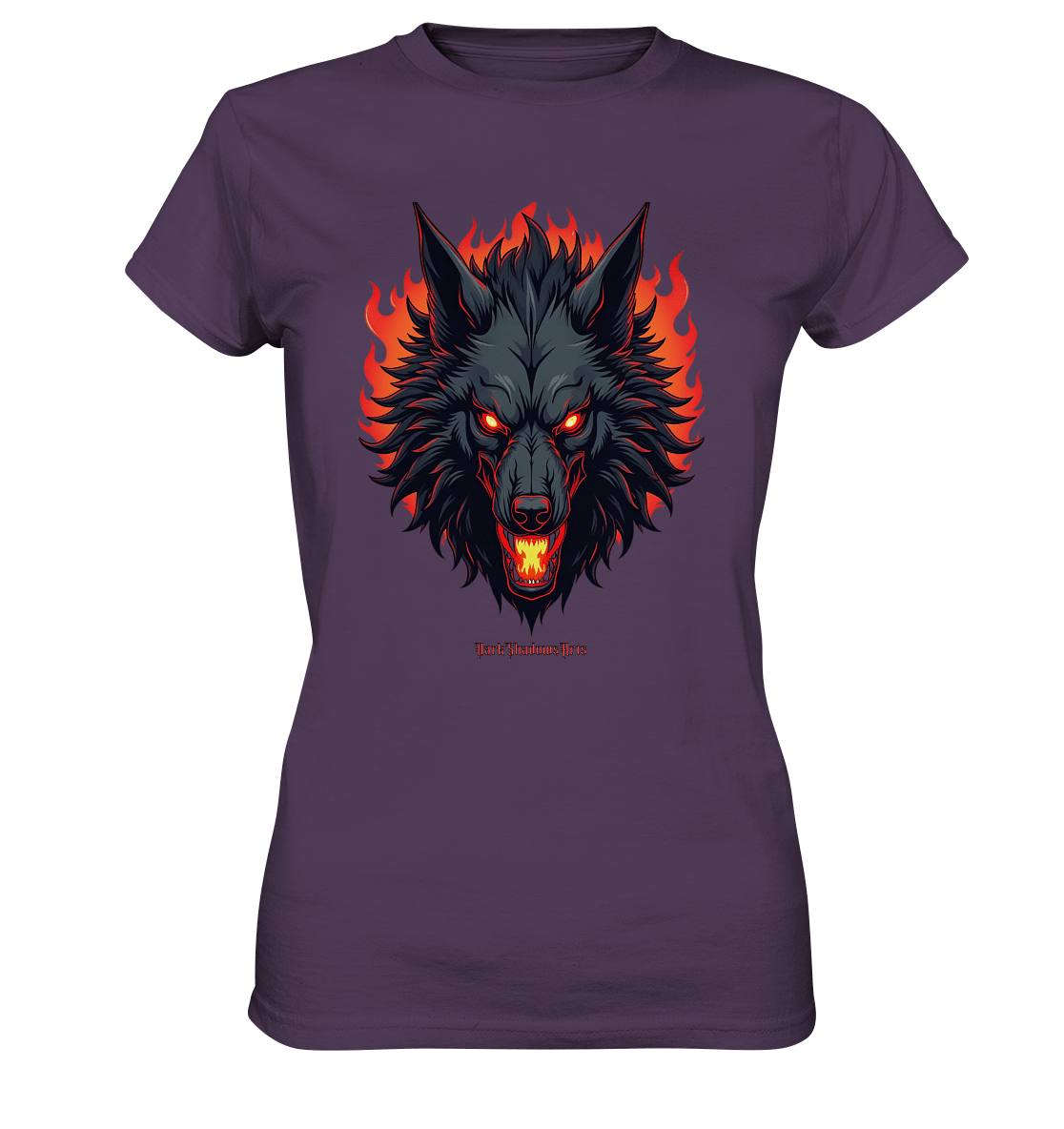 Inferno Howl - The Fiery Wolf - Ladies Premium Shirt | Lady - Shirts | Dark Shadows Arts