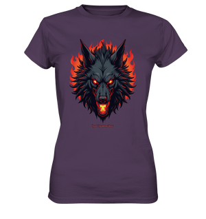 Inferno Howl - The Fiery Wolf - Ladies Premium Shirt | Lady - Shirts | Dark Shadows Arts