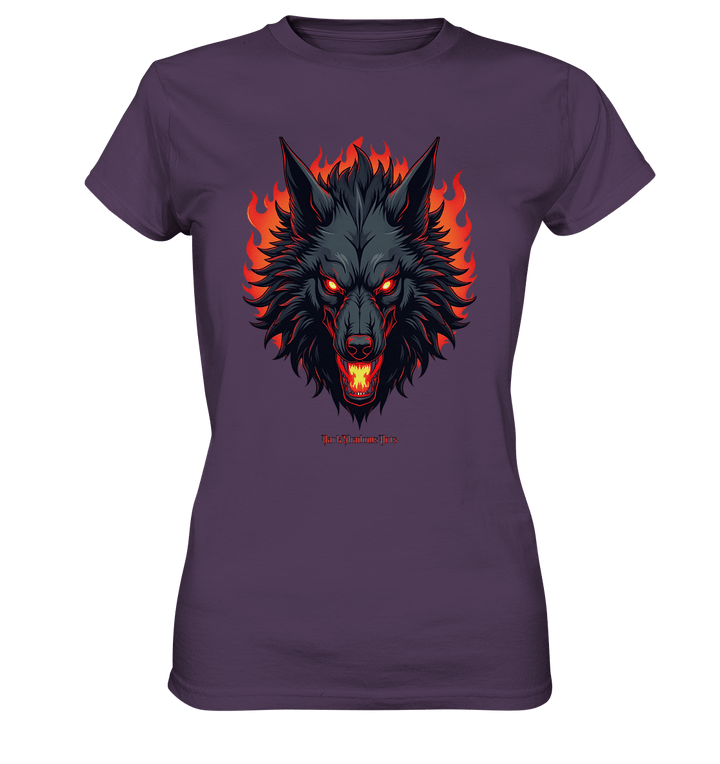 Inferno Howl - The Fiery Wolf - Ladies Premium Shirt | Lady - Shirts | Dark Shadows Arts