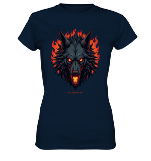 Inferno Howl - The Fiery Wolf - Ladies Premium Shirt | Lady - Shirts | Dark Shadows Arts