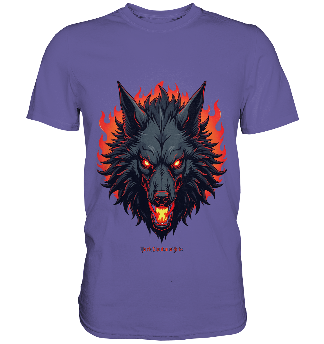 Inferno Howl - The Fiery Wolf - Premium Shirt | Unisex - Shirts | Dark Shadows Arts