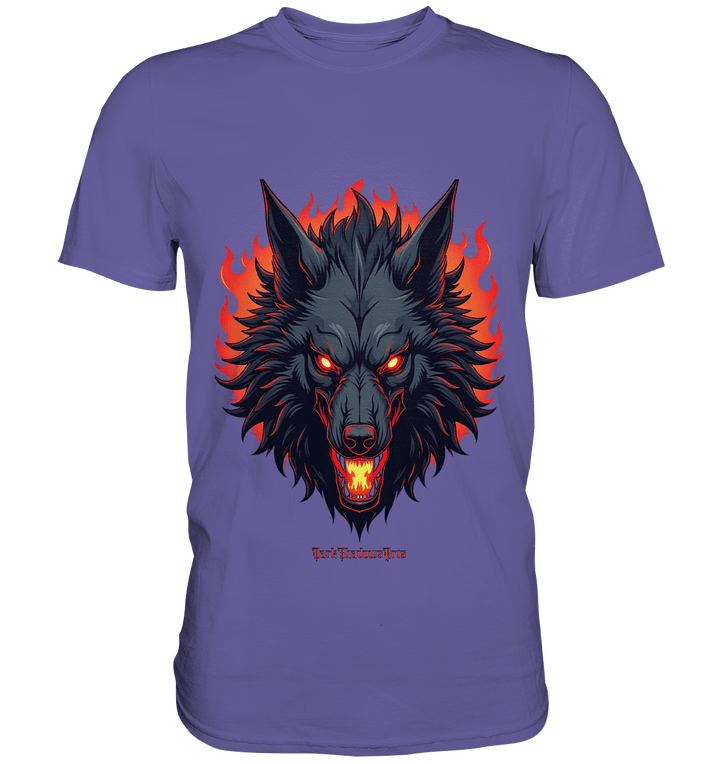 Inferno Howl - The Fiery Wolf - Premium Shirt | Unisex - Shirts | Dark Shadows Arts
