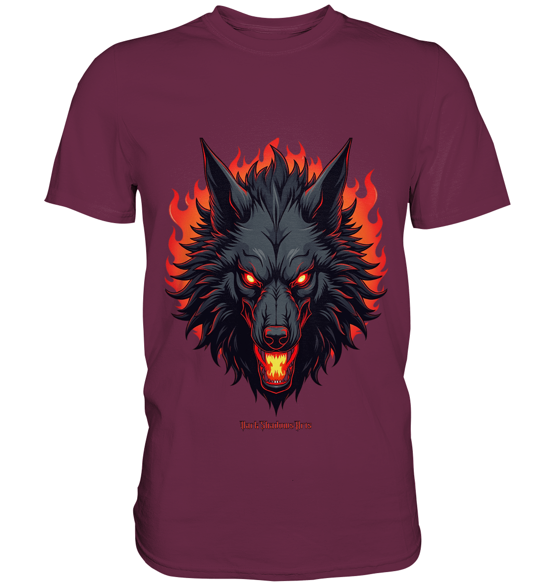 Inferno Howl - The Fiery Wolf - Premium Shirt | Unisex - Shirts | Dark Shadows Arts