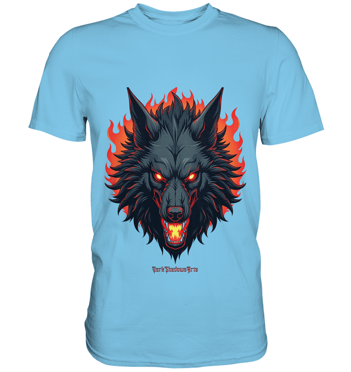 Inferno Howl - The Fiery Wolf - Premium Shirt | Unisex - Shirts | Dark Shadows Arts