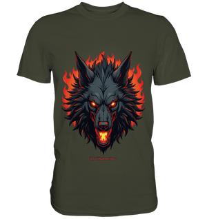 Inferno Howl - The Fiery Wolf - Premium Shirt | Unisex - Shirts | Dark Shadows Arts