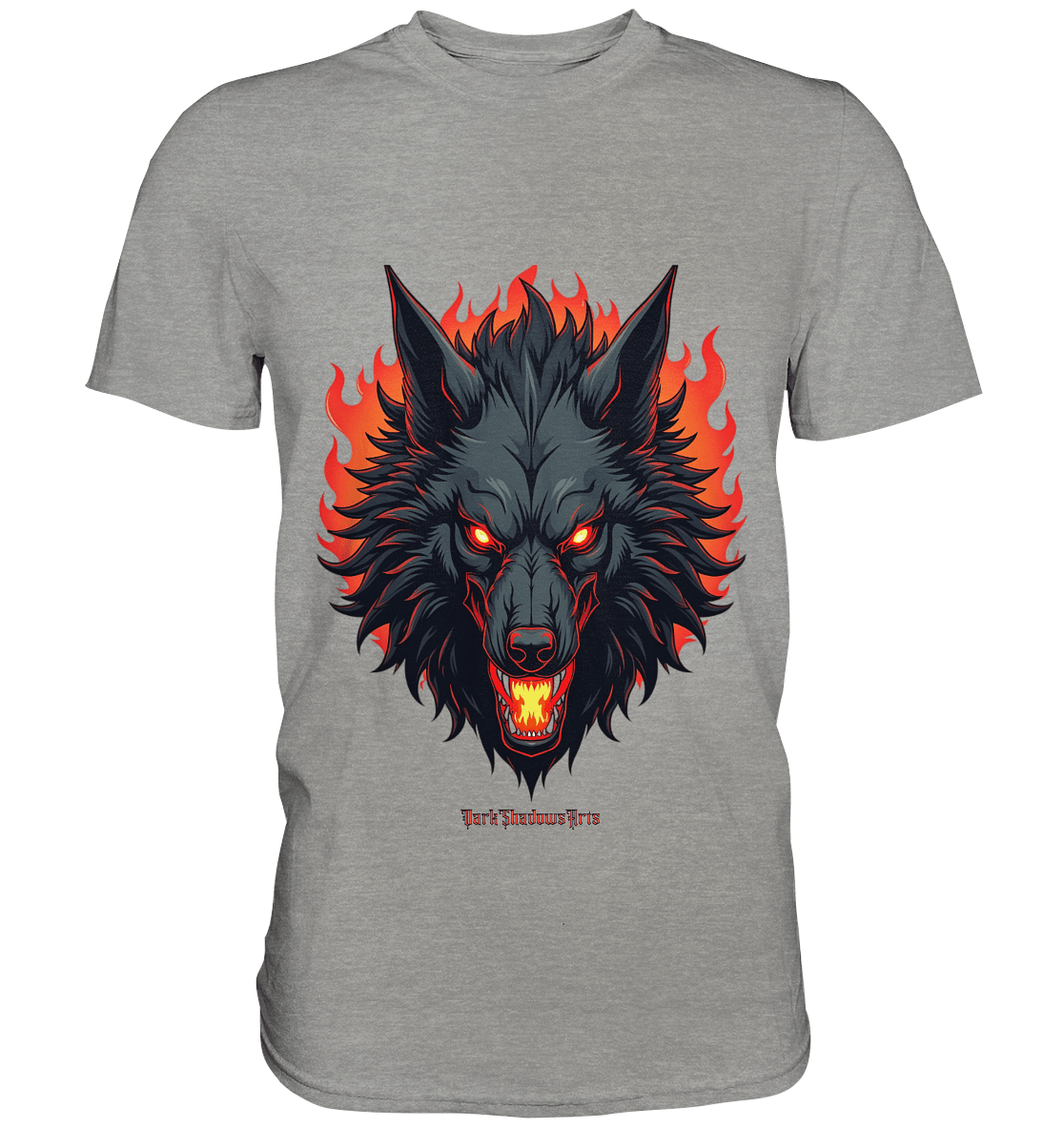 Inferno Howl - The Fiery Wolf - Premium Shirt | Unisex - Shirts | Dark Shadows Arts