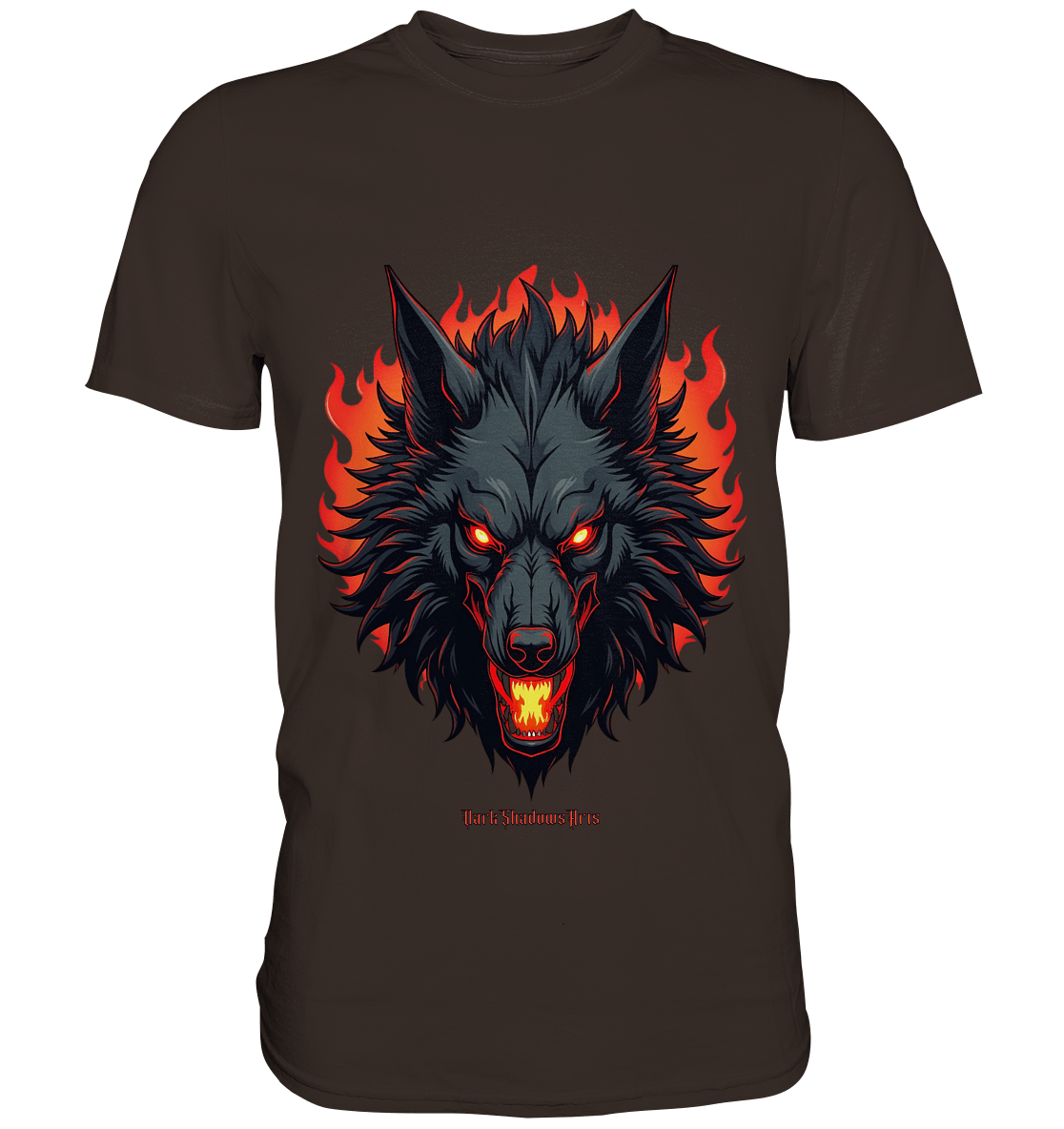 Inferno Howl - The Fiery Wolf - Premium Shirt | Unisex - Shirts | Dark Shadows Arts
