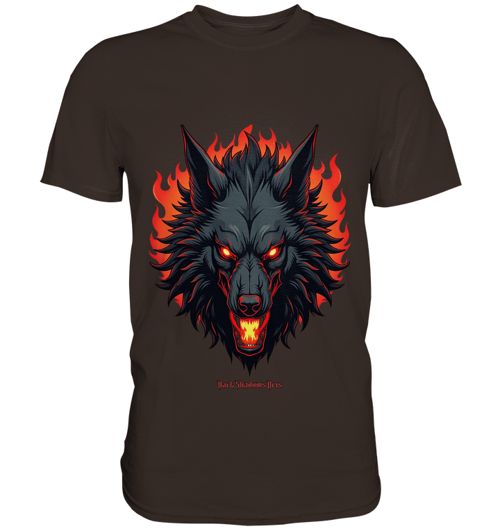 Inferno Howl - The Fiery Wolf - Premium Shirt | Unisex - Shirts | Dark Shadows Arts