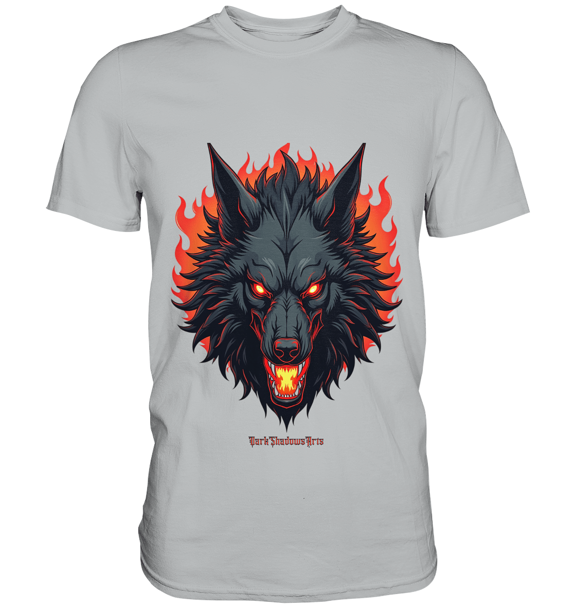 Inferno Howl - The Fiery Wolf - Premium Shirt | Unisex - Shirts | Dark Shadows Arts