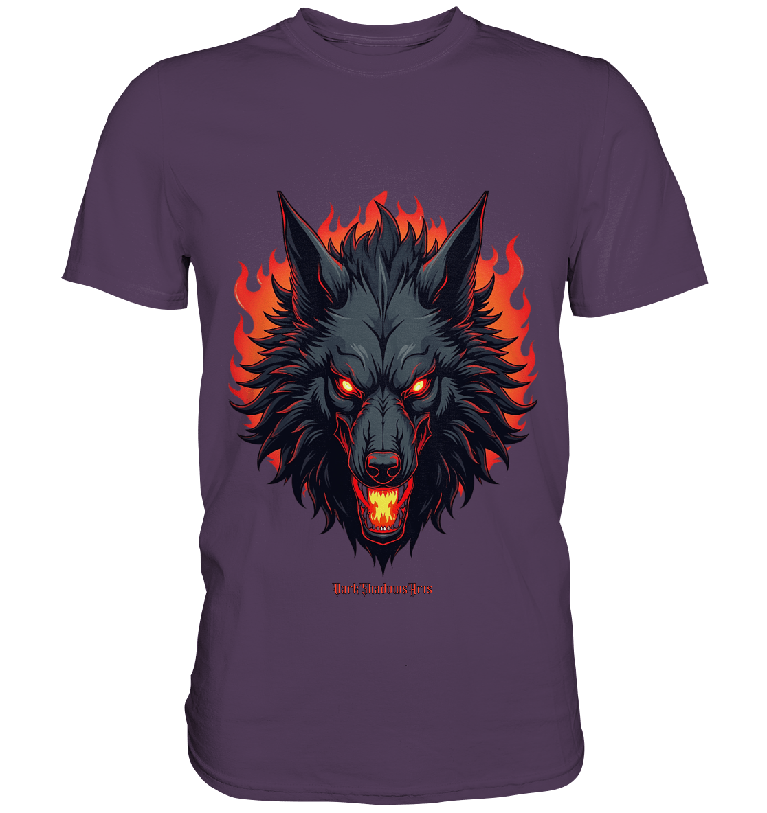 Inferno Howl - The Fiery Wolf - Premium Shirt | Unisex - Shirts | Dark Shadows Arts