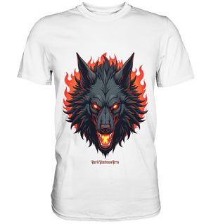 Inferno Howl - The Fiery Wolf - Premium Shirt | Unisex - Shirts | Dark Shadows Arts