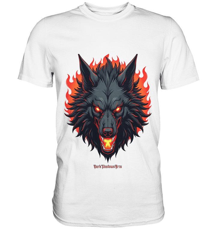 Inferno Howl - The Fiery Wolf - Premium Shirt | Unisex - Shirts | Dark Shadows Arts