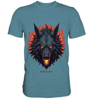 Inferno Howl - The Fiery Wolf - Premium Shirt | Unisex - Shirts | Dark Shadows Arts